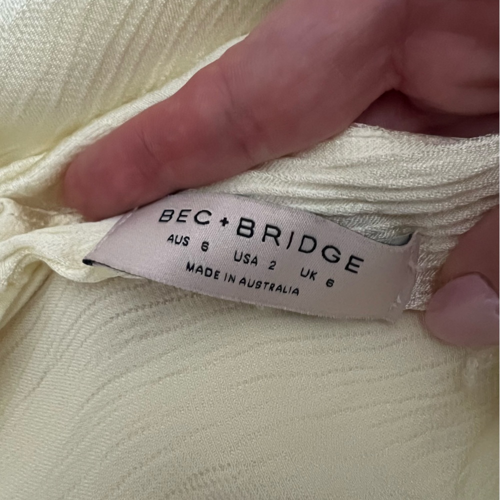 Bec + Bridge Maxina Crossover Maxi Dress In Ice Yellow - Picture 9 of 11